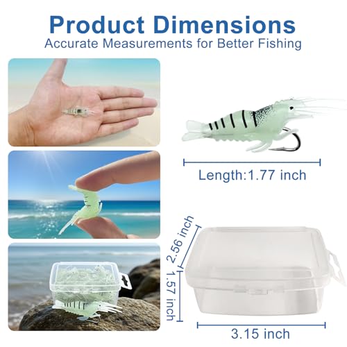 30pcs Luminous Soft Shrimp Fishing Lures Set - Green Variation
