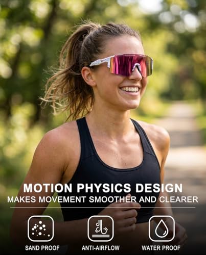 Lightweight Sports Sunglasses UV400 - Pink | Impact-Resistant & HD Lenses for Running, Cycling, Golf