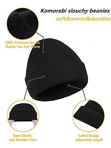 Warm Slouchy Beanie for Men & Women - One Size Yellow