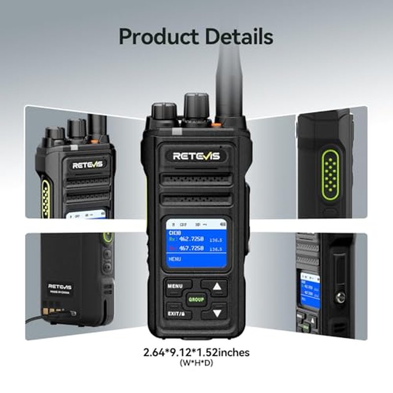 Retevis NR30S Emergency 2 Way Radio, Professional Two Way Radio Long Range, NOAA Radio, IP67 Waterproof Walkie Talkies, GMRS,Noise Canceling,2800mAh,Group Call,for Snowstorm Off-Road Hunting (2 Pack)