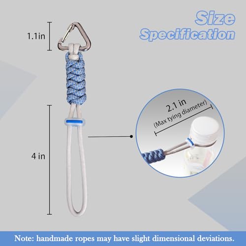 Paracord Keychain with Carabiner Clip - Triangle - T-Blue