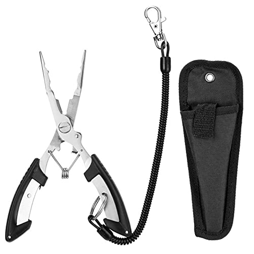 Aluminum Fishing Pliers with Fish Lip Gripper & Lanyard