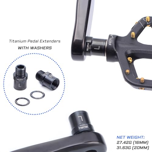 KIEVODE Titanium Bike Pedal Extenders 16mm - Lightweight, Durable Cycling Accessories