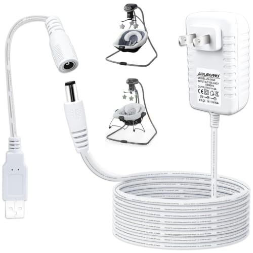 6ft Power Cord Replacement for Graco Baby Swing - 5V 2A Adapter