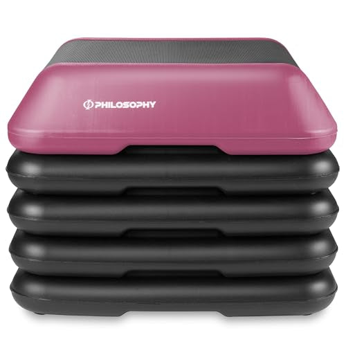 Adjustable Aerobic Step Platform with 4 Risers - 16" x 16"