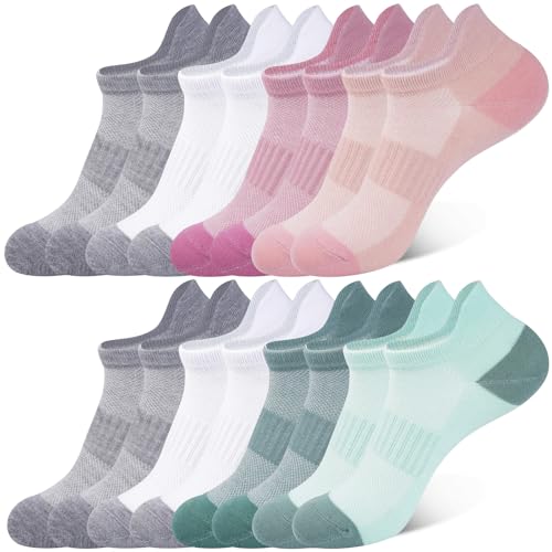 8 Pairs Ankle Socks for Women, Low Cut No Show Athletic