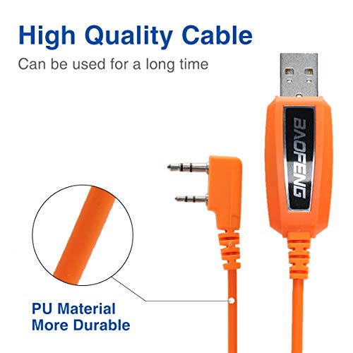 USB Programming Cable for Baofeng Radios - Orange