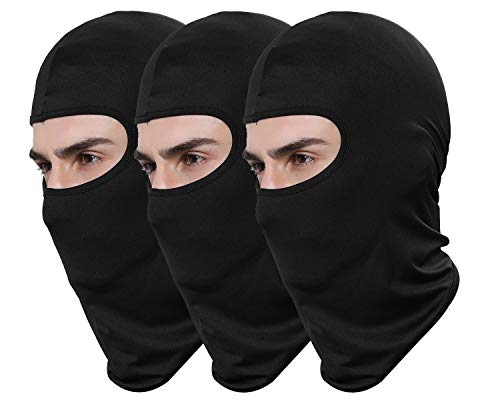 Ski Mask Bandana Face Hat - Pack of 3 Black Balaclavas