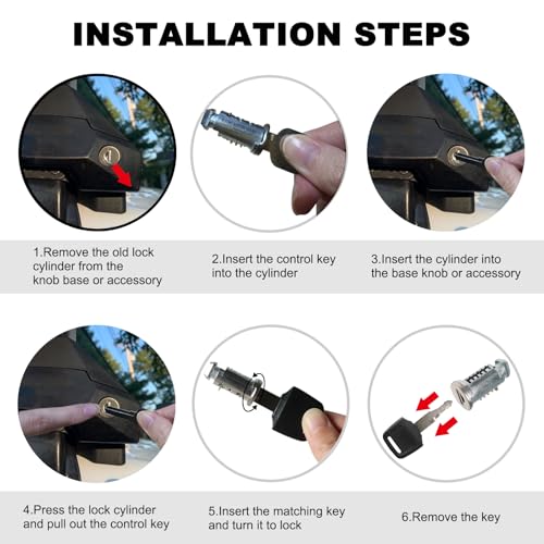 Thule Roof Rack Lock Cores - 4 Pack with Keys