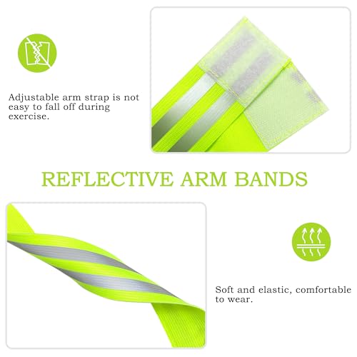 4-Pack Reflective Running Gear Straps - Adjustable High Visibility Bands