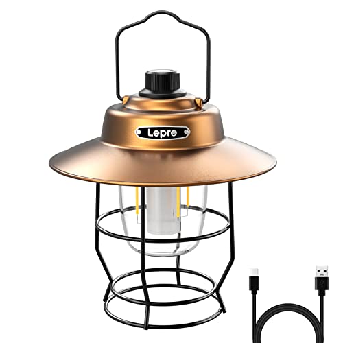 Lepro Vintage LED Camping Lantern with Power Bank, Dimmable & Water-Resistant