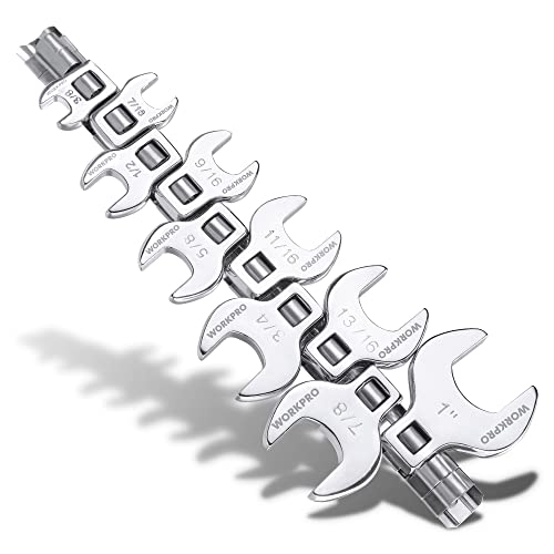WORKPRO Crowfoot SAE Wrench Set 3/8-Inch Drive, 10-Piece, Heavy-Duty