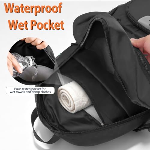 OCKLILY Large Sports Equipment Backpack with Ball & Shoe Compartments - Black, 30L
