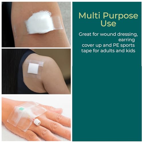 Hypoallergenic Waterproof Medical Tape - 4 Rolls & 10 Gauze Pads