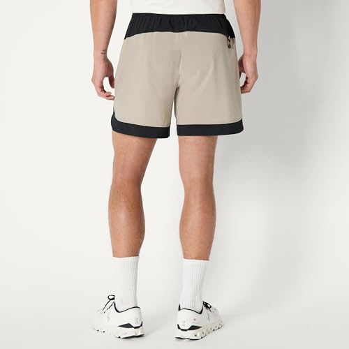 Men's Athletic Performance Stretch Gym Shorts - 6" Inseam - X-Large Beige/Black