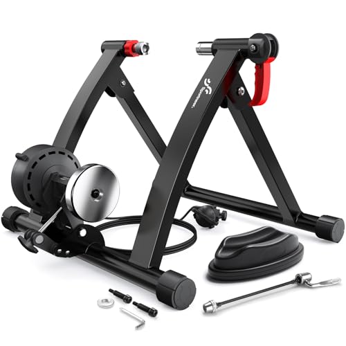 Magnetic Indoor Bike Trainer Stand - 26-28" & 700C Wheels, Black