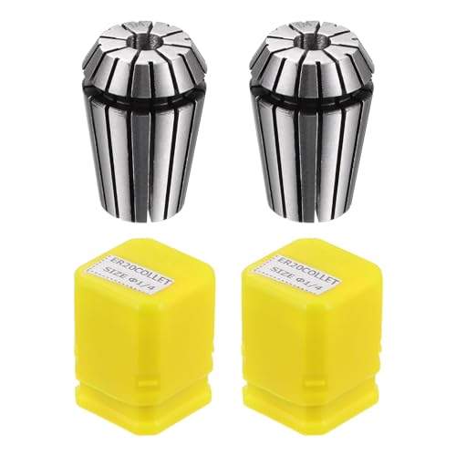 uxcell ER20 Spring Collet, 1/4" Chuck for CNC Engraving Machine Lathe Milling 2pcs