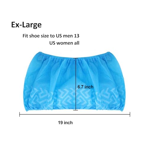 Cleaing Disposable Shoe Covers X-Large 200 Pack (100 Pairs) Non Slip, Fit Shoe Size up to Men's 14, Boot Size 13