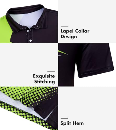 Men's Golf Polo Shirt - Dry Fit 4-Way Stretch Short Sleeve