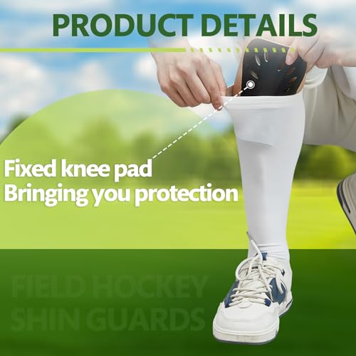 Unisex White Field Hockey Shin Guard Sleeves - 3 Pairs, Breathable & Durable