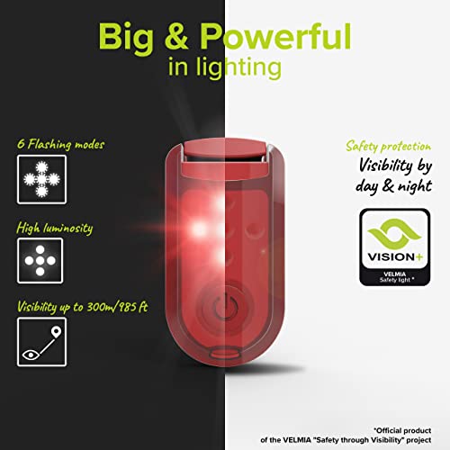 Clip-On LED Running Light - 2 Pack Safety Strobe for Runners - Ruby Red