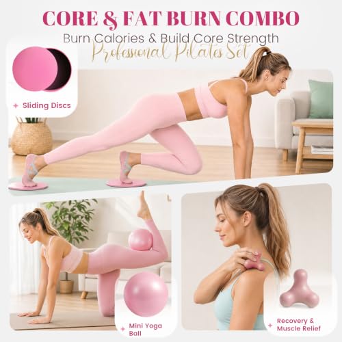Complete Pilates Kit for Women - At Home Workout Set - Pink