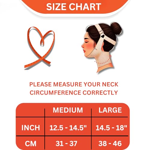 AURAFIX Medium Beige Post-Surgical Chin Strap - Neck & Chin Compression Bandage for Recovery