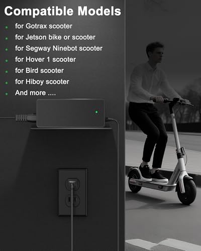 VHBW 42V 2A Universal Scooter Charger with 5 Connectors for 36V EBikes & Scooters