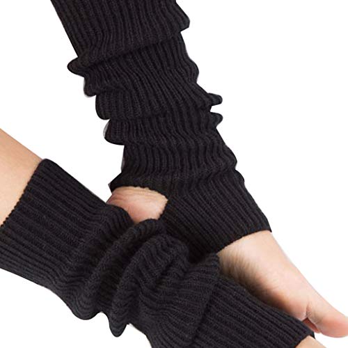 Yoga Socks for Women - Toeless Workout & Dance Leg Warmers - Black