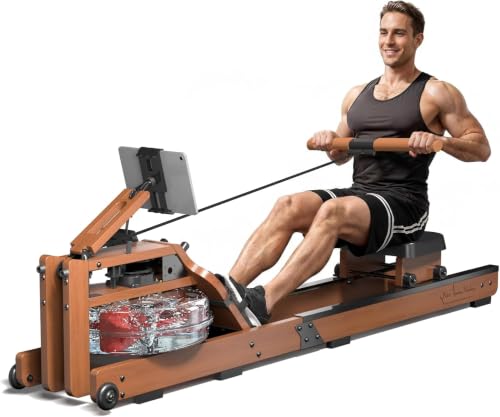 Water Rowing Machine for Home Gym - 450LBS Capacity, Bluetooth App