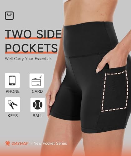 Women's High Waisted Biker Shorts with Pockets - 3 Inch - Army Green