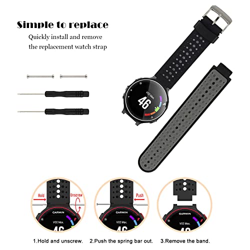Garmin Forerunner Replacement Watch Band - Black & Gray