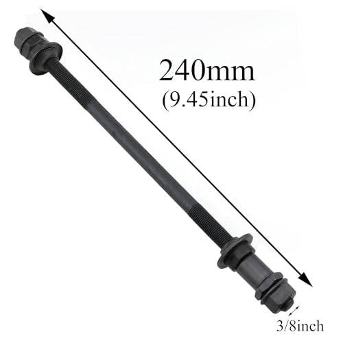 9.45 Inch Bicycle Hub Axle Kit - 3/8 Inch 26 TPI Steel Shaft