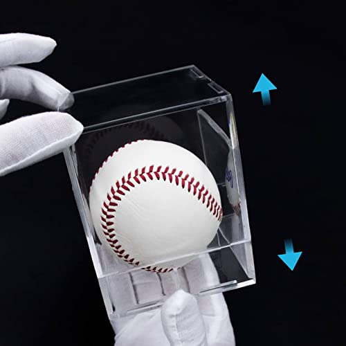 8-Pack UV Protected Acrylic Baseball Display Cases - Clear Cube Holder for Autographed Balls