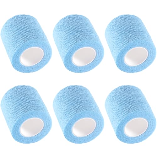 Self-Adhesive Bandage Wrap - SkyBlue - 2 Inch x 5 Yards - 6 Pack