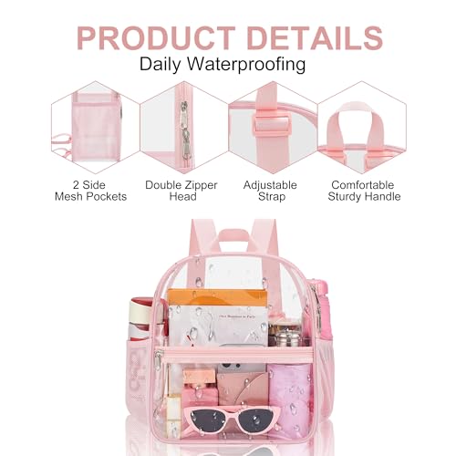 Clear Stadium Backpack for Sports Events & Concerts, Waterproof PVC Bag