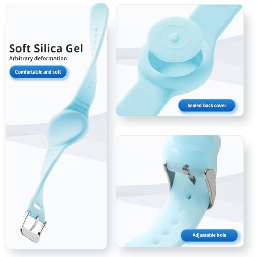 Waterproof Soft Silicone Bracelet for AirTag 1st & 2nd Gen - Luminous Blue