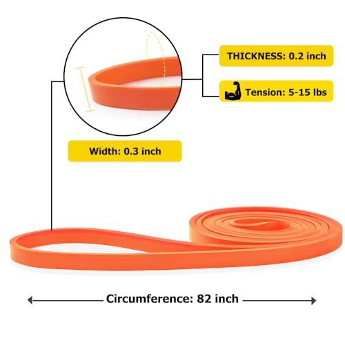 Orange Resistance Band - Natural Latex Pull-Up & Workout Band