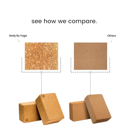 Cork Yoga Blocks 2 Pack - Extra Large, Durable, Non-Slip, Classic