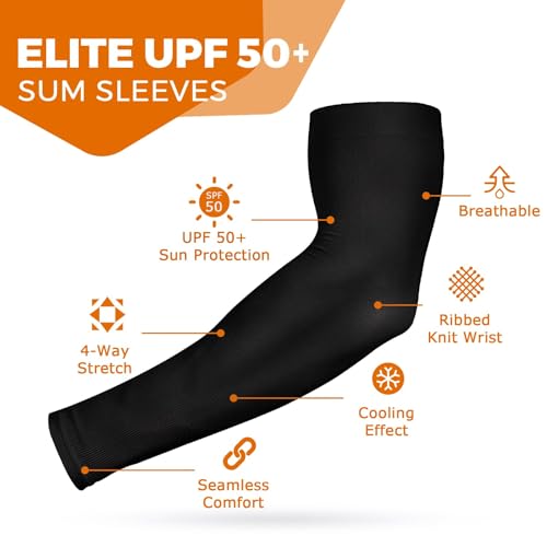 Compression Cooling Tattoo Arm Sleeves - 5 Pairs Black & White
