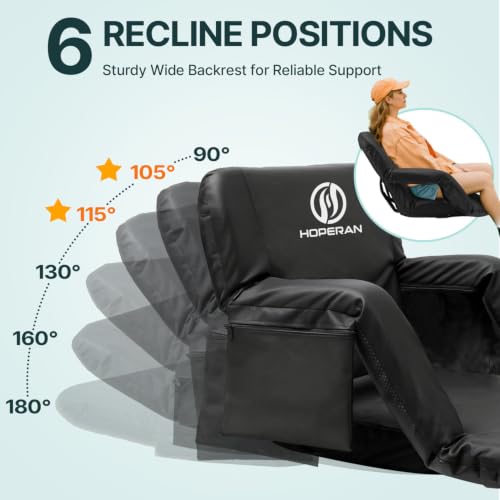 Extra Wide Stadium Seats with Back Support - Black 2PC