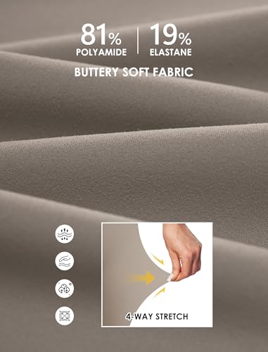 Women's High Waisted Biker Shorts with Pockets - Cream X-Large 8" Tummy Control Yoga & Workout Leggings