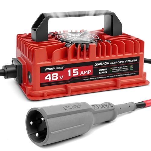 48V Golf Cart Battery Charger - 15 Amp Rapid Charger - Red