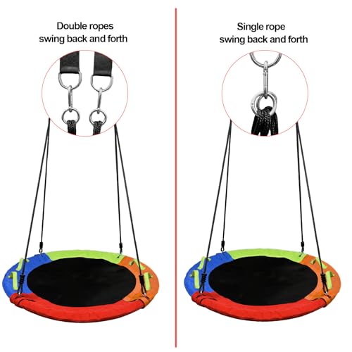 Rainbow Saucer Swing - 40 Inch, 900lbs Capacity, Adjustable Straps