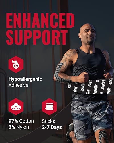 Extra Sticky Kinesiology Tape for Muscle Pain Relief - Water Resistant Athletic Tape