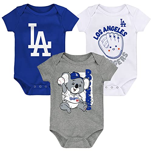 MLB Newborn & Infants 3 Piece Onesie Romper Set - Dodgers 0-3 Months