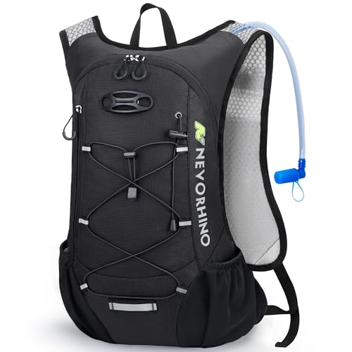 Lightweight Hydration Backpack with 2L Water Bladder - Black