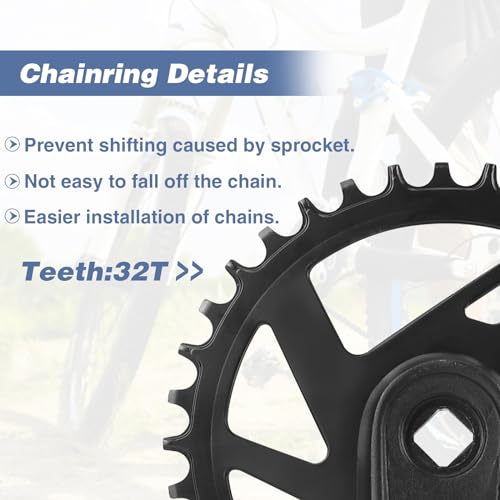 WEEROCK 32T Mountain Bike Crankset with 170mm Alloy Arm for Single & Multi-Speed Bikes