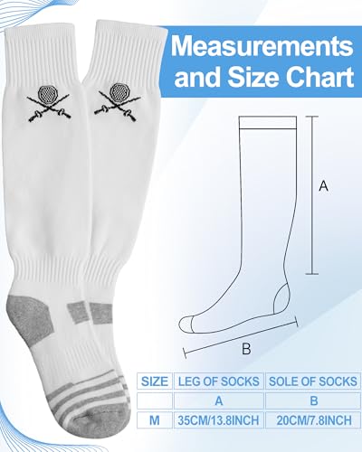 Knee High Fencing Socks for Youth - 5 Pairs Cotton Training Gear