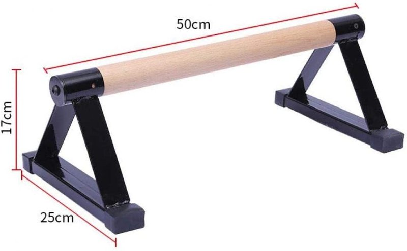Push Up Bar, 1 Pair Wooden Push-Ups Bars Press-Up Support Stand Gym Exercise Equipment with Non-Slip Sturdy Structure Pushup Double Rod for Calisthenics, Fitness and Handstand for Women Men (Black)
